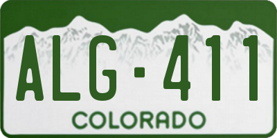CO license plate ALG411