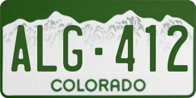 CO license plate ALG412
