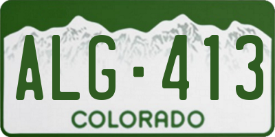 CO license plate ALG413