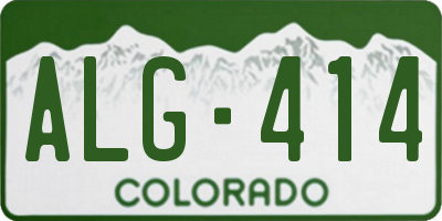 CO license plate ALG414