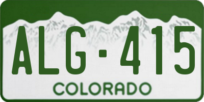 CO license plate ALG415