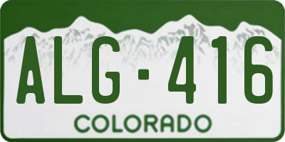 CO license plate ALG416