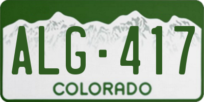 CO license plate ALG417