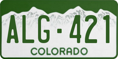 CO license plate ALG421