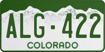 CO license plate ALG422