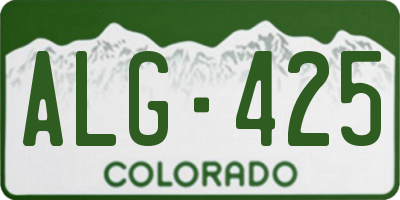 CO license plate ALG425