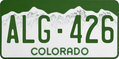 CO license plate ALG426