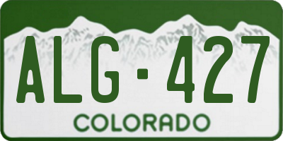 CO license plate ALG427