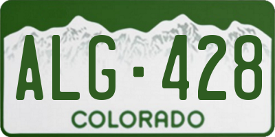 CO license plate ALG428