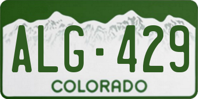 CO license plate ALG429