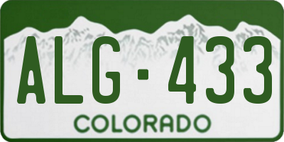 CO license plate ALG433