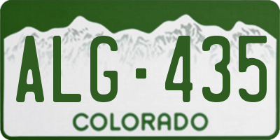 CO license plate ALG435