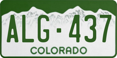 CO license plate ALG437