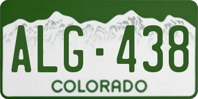 CO license plate ALG438