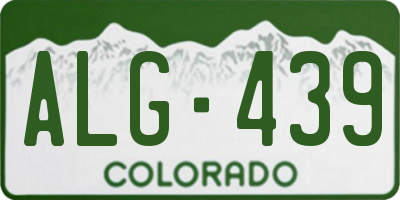 CO license plate ALG439