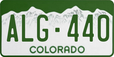 CO license plate ALG440