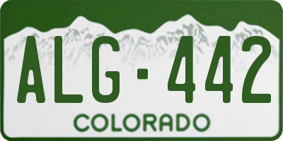 CO license plate ALG442