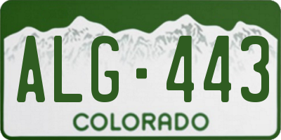 CO license plate ALG443