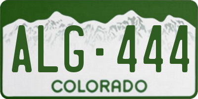 CO license plate ALG444