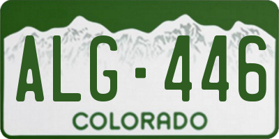 CO license plate ALG446