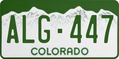 CO license plate ALG447