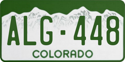 CO license plate ALG448