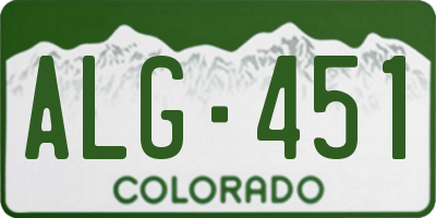 CO license plate ALG451