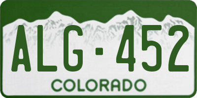 CO license plate ALG452