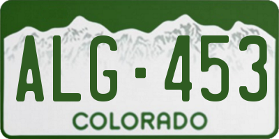 CO license plate ALG453