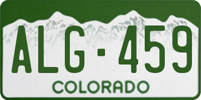 CO license plate ALG459
