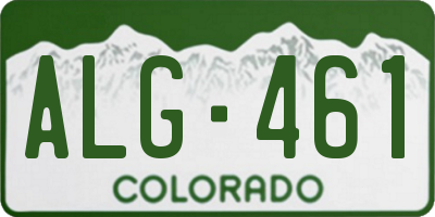 CO license plate ALG461