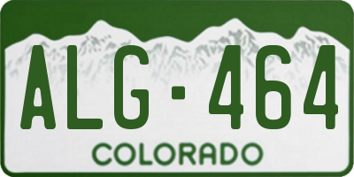 CO license plate ALG464