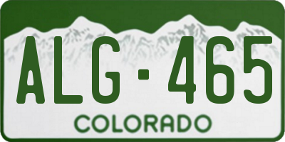 CO license plate ALG465