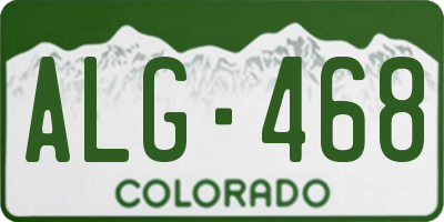 CO license plate ALG468