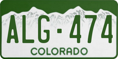 CO license plate ALG474