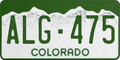 CO license plate ALG475