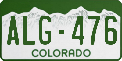 CO license plate ALG476