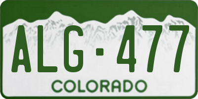 CO license plate ALG477
