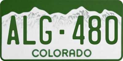 CO license plate ALG480