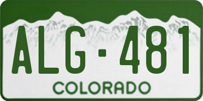 CO license plate ALG481