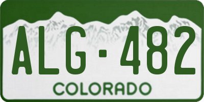 CO license plate ALG482
