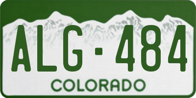 CO license plate ALG484