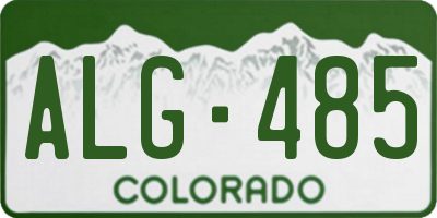 CO license plate ALG485