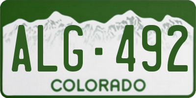 CO license plate ALG492