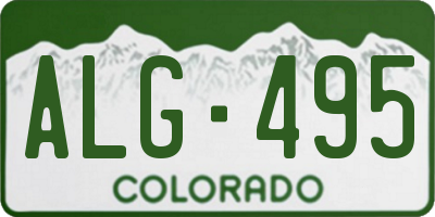 CO license plate ALG495