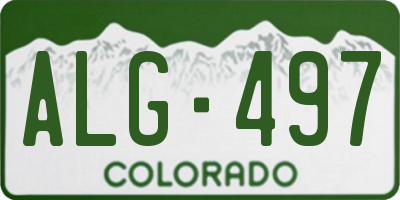 CO license plate ALG497