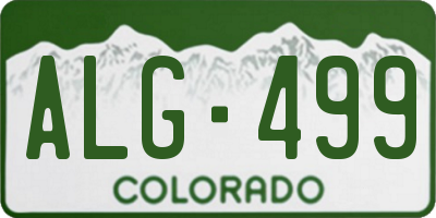 CO license plate ALG499