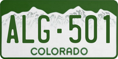 CO license plate ALG501