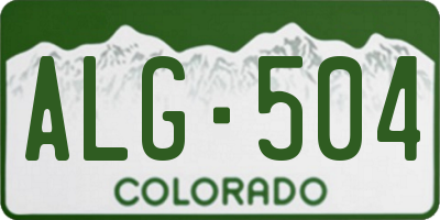CO license plate ALG504