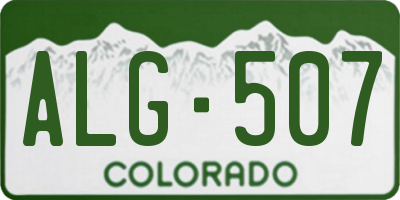 CO license plate ALG507
